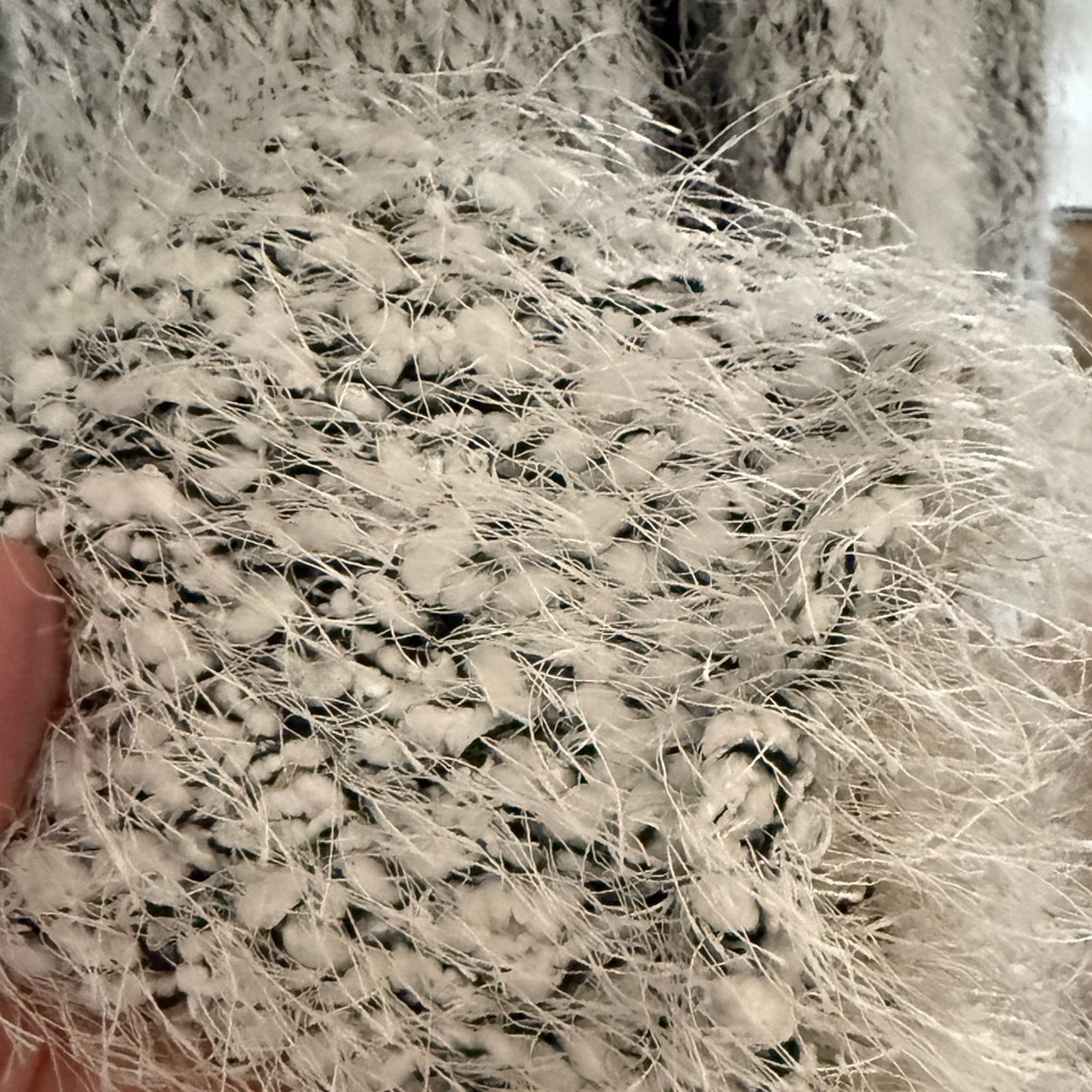 🔥Calvin Klein Soft Eyelash Knit Open-Front Cardigan Cozy Neutral Layer XL - Picture 5 of 12